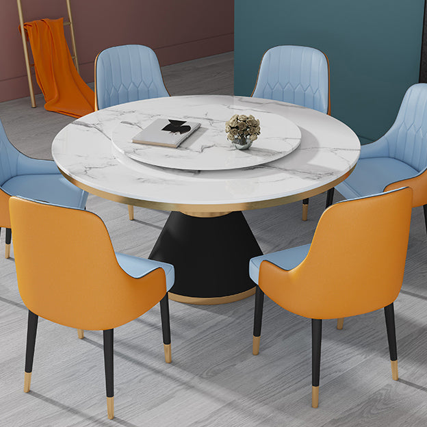 Black and White Dining Table Traditional Luxury Stone and Metal Dining Room Collection