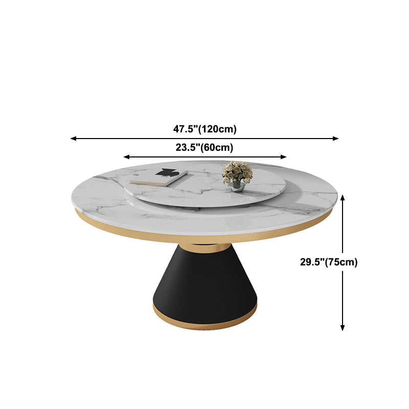 Black and White Dining Table Traditional Luxury Stone and Metal Dining Room Collection