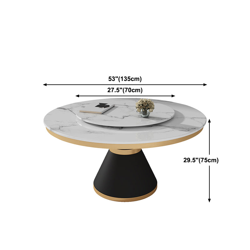 Black and White Dining Table Traditional Luxury Stone and Metal Dining Room Collection