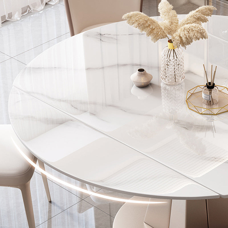 Modern Style Metal Dining Table Sintered Stone Top Table for Dining Room
