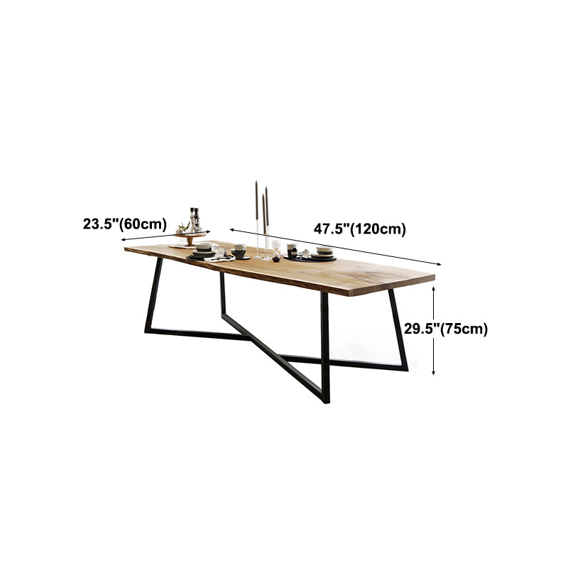 Industrial Solid Wood Table for Restaurant Rectangle Dining Table with Trestle Base