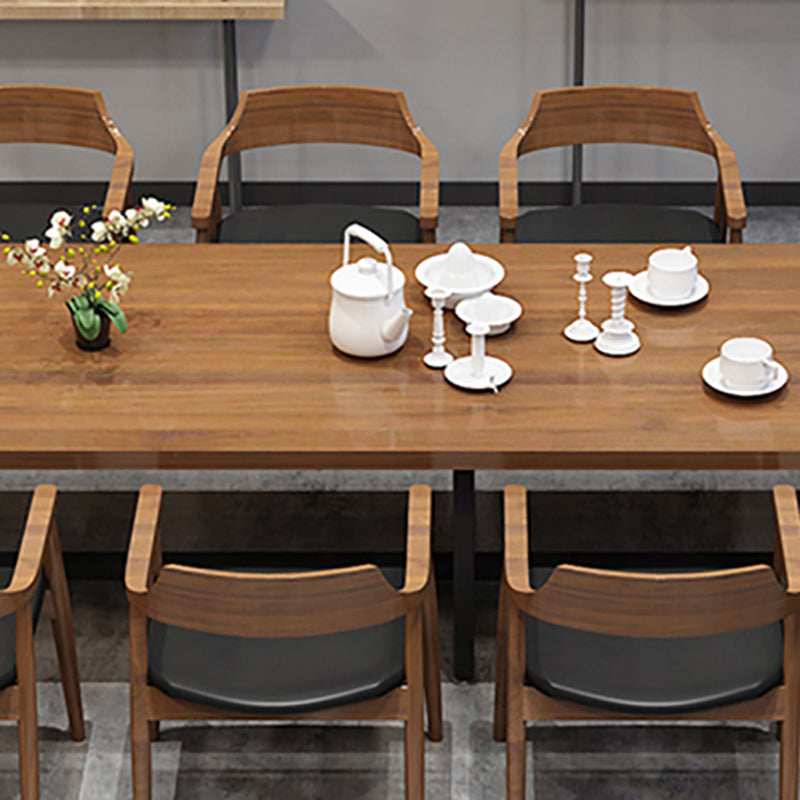 Industrial Solid Wood Table for Restaurant Dining Table with Trestle Base