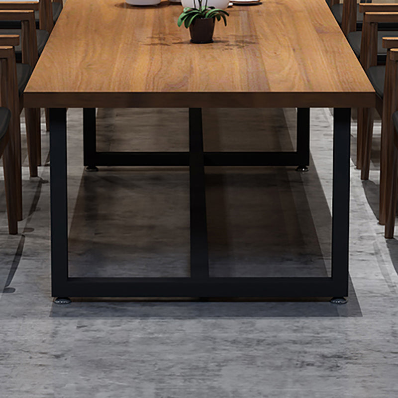 Industrial Solid Wood Table for Restaurant Dining Table with Trestle Base