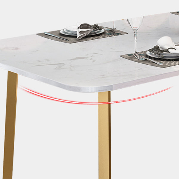 Rectangle Stone Dining Table Traditional Luxury Dinette Table for Home