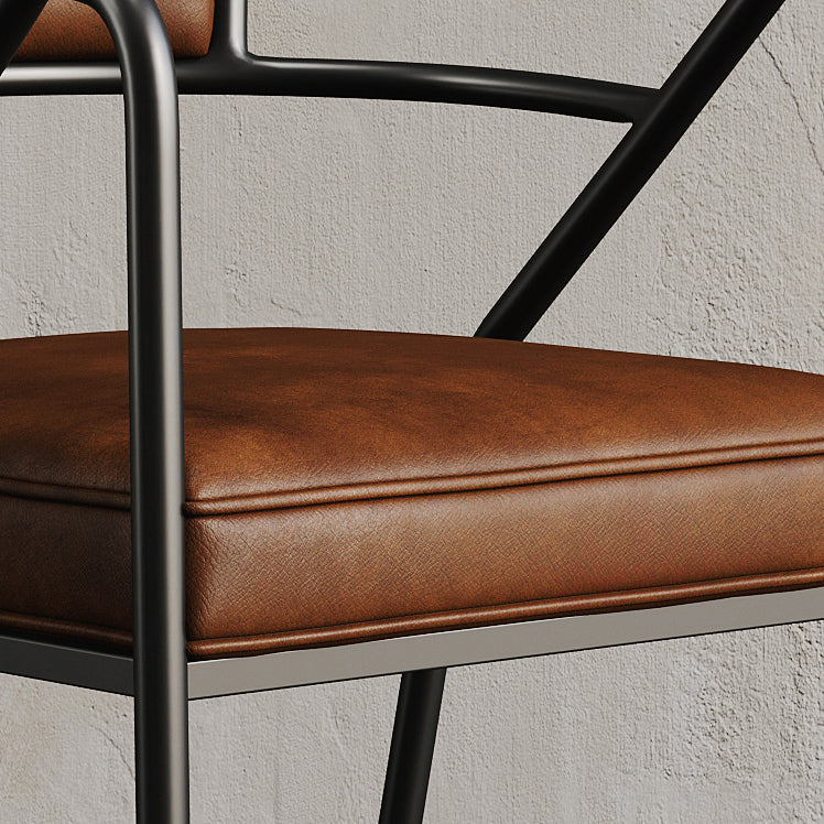 Glam Style Arm Chair Open Back Indoor Dining Chair for Dining Room