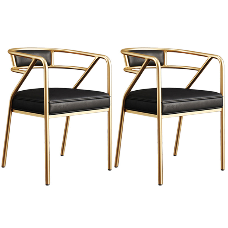 Glam Style Arm Chair Open Back Indoor Dining Chair for Dining Room