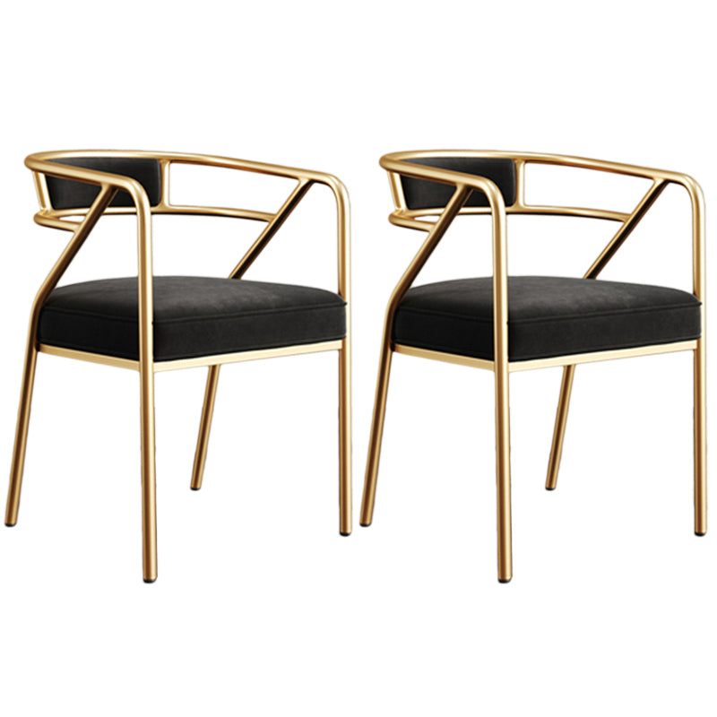 Glam Style Arm Chair Open Back Indoor Dining Chair for Dining Room