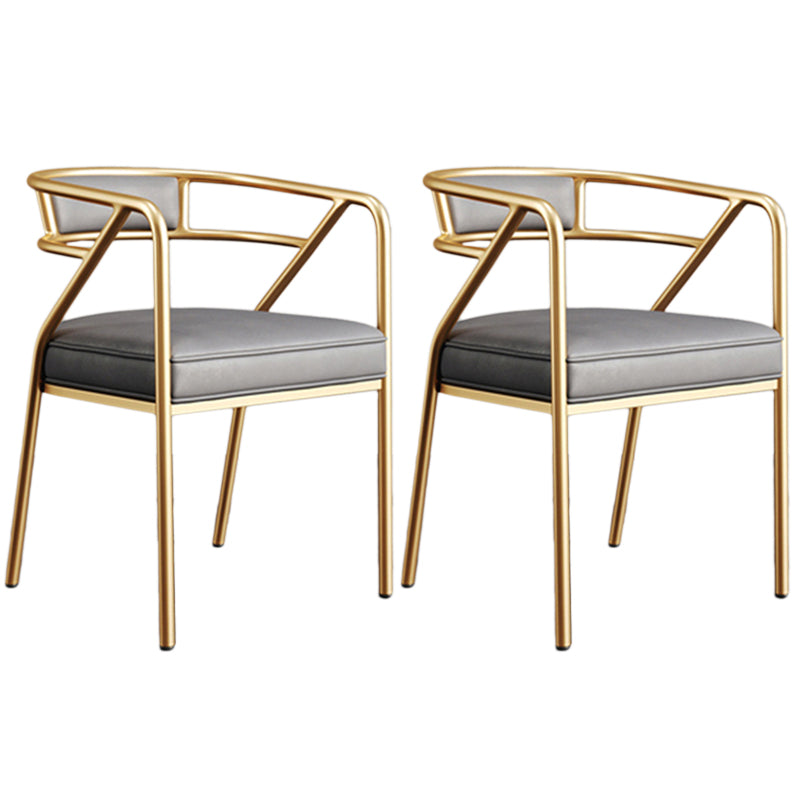 Glam Style Arm Chair Open Back Indoor Dining Chair for Dining Room