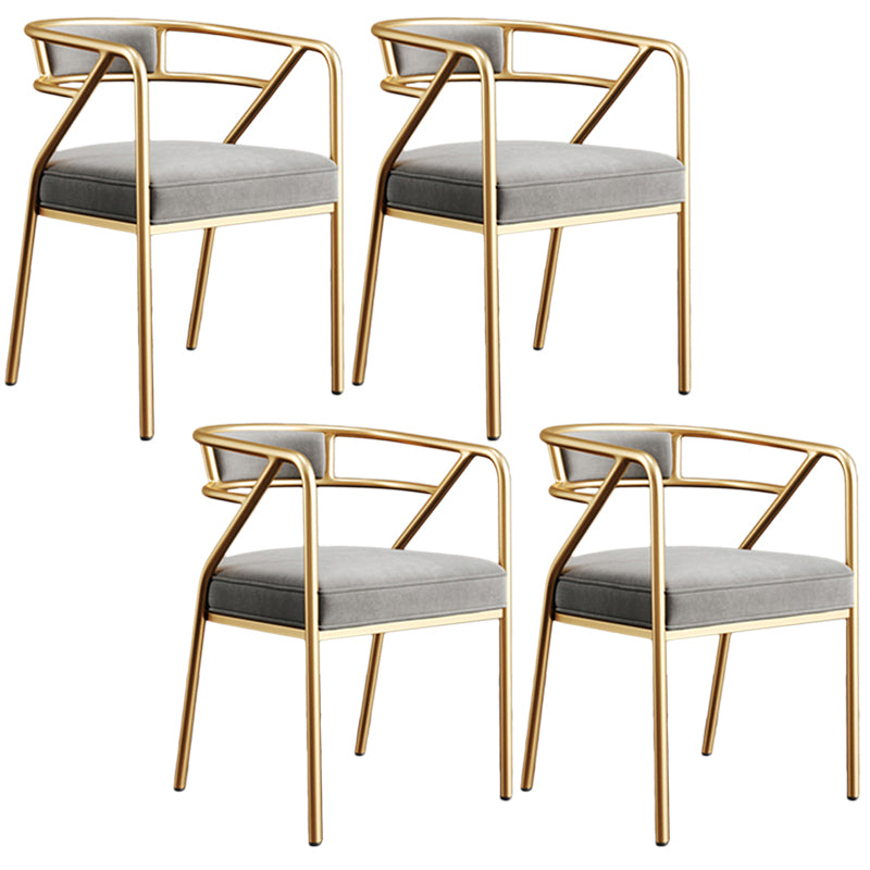 Glam Style Arm Chair Open Back Indoor Dining Chair for Dining Room