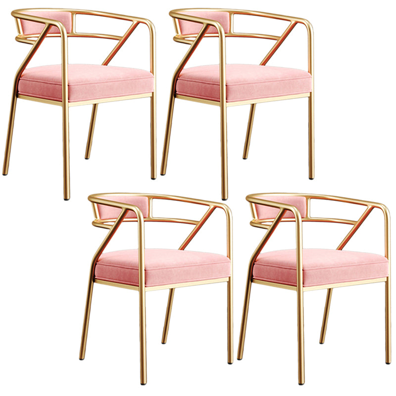 Glam Style Arm Chair Open Back Indoor Dining Chair for Dining Room