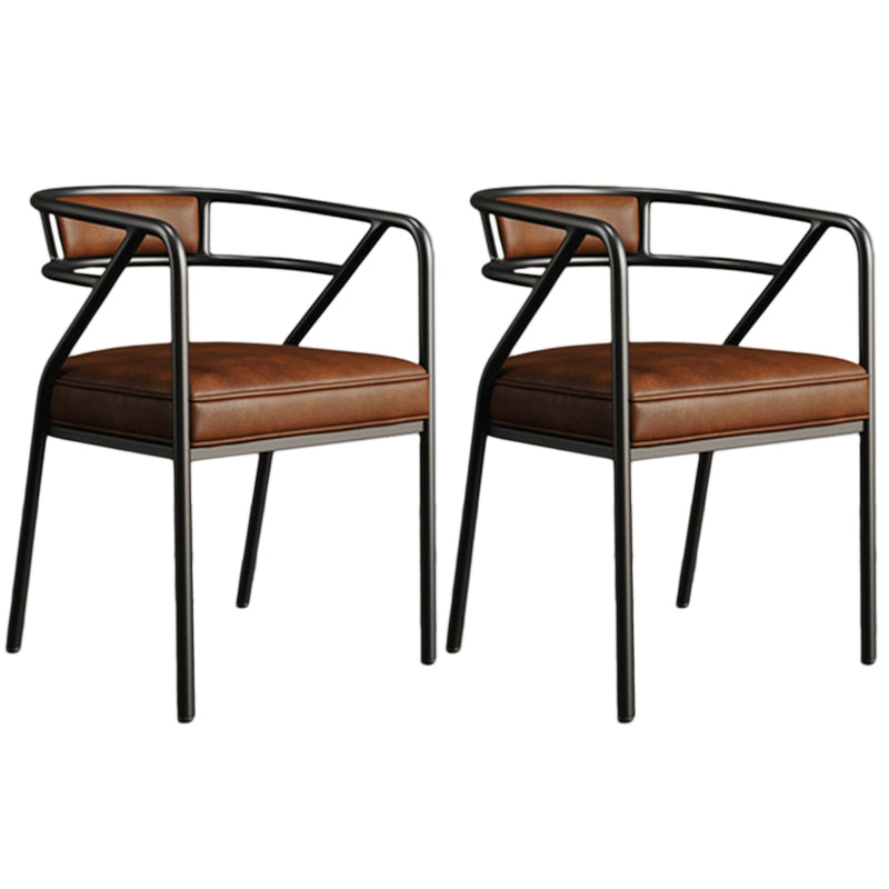 Glam Style Arm Chair Open Back Indoor Dining Chair for Dining Room