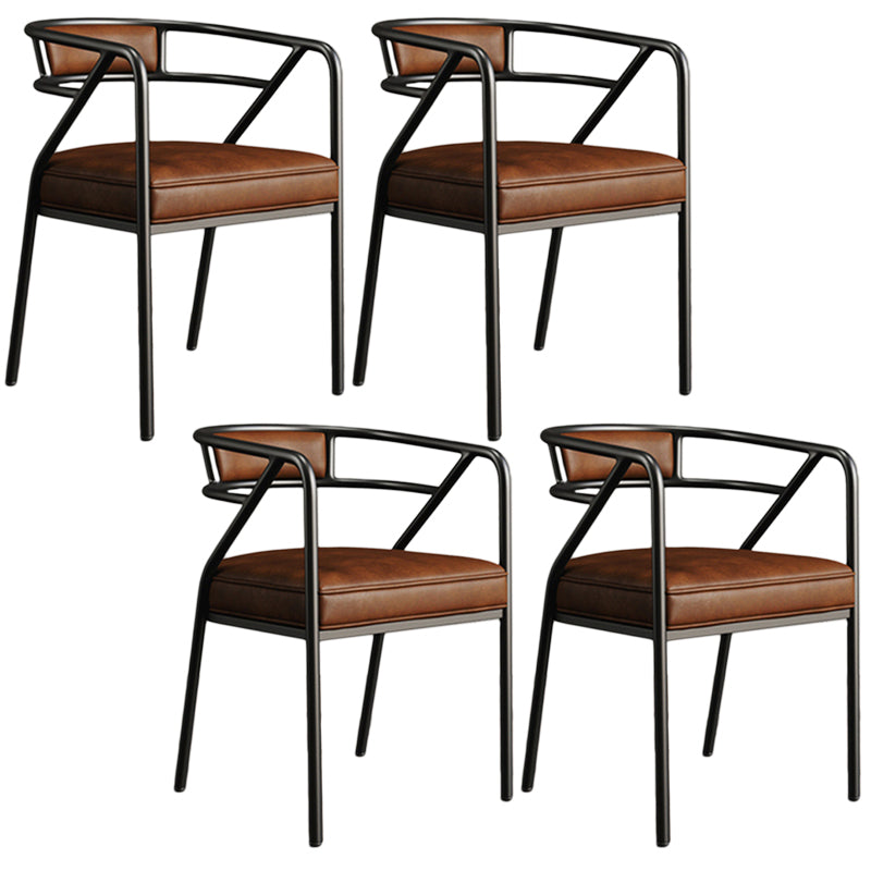 Glam Style Arm Chair Open Back Indoor Dining Chair for Dining Room