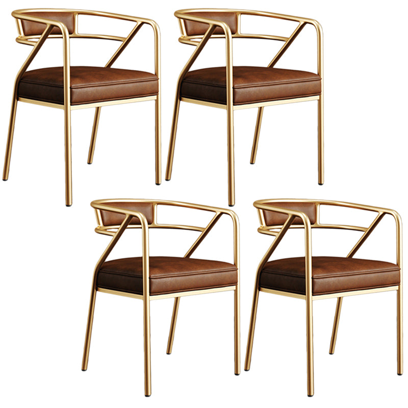 Glam Style Arm Chair Open Back Indoor Dining Chair for Dining Room