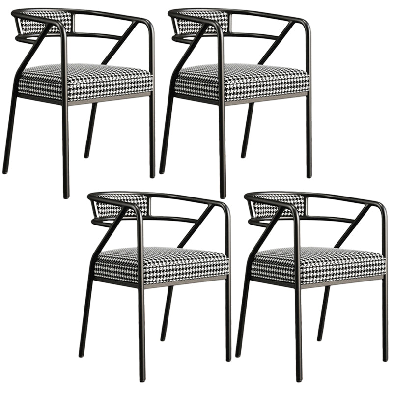 Glam Style Arm Chair Open Back Indoor Dining Chair for Dining Room