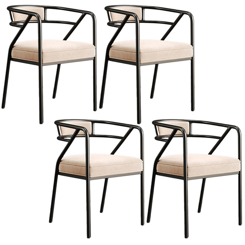 Glam Style Arm Chair Open Back Indoor Dining Chair for Dining Room