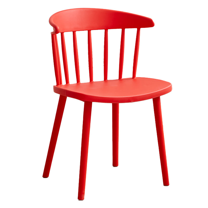 Scandinavian Plastic Armless Chair Windsor Back Restaurant Chair
