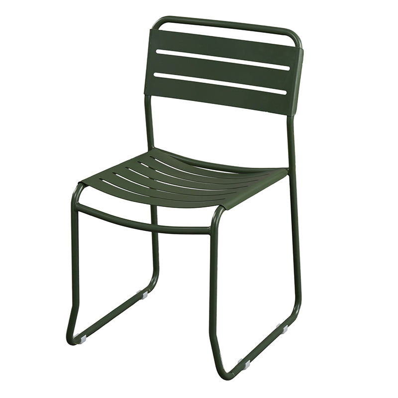 Glam Style Metal Side Chair Ladder Back Dining Chair for Patio