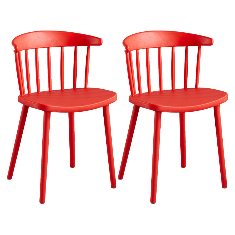 Plastic Scandinavian Armless Chair Windsor Back Indoor-Outdoor Chair
