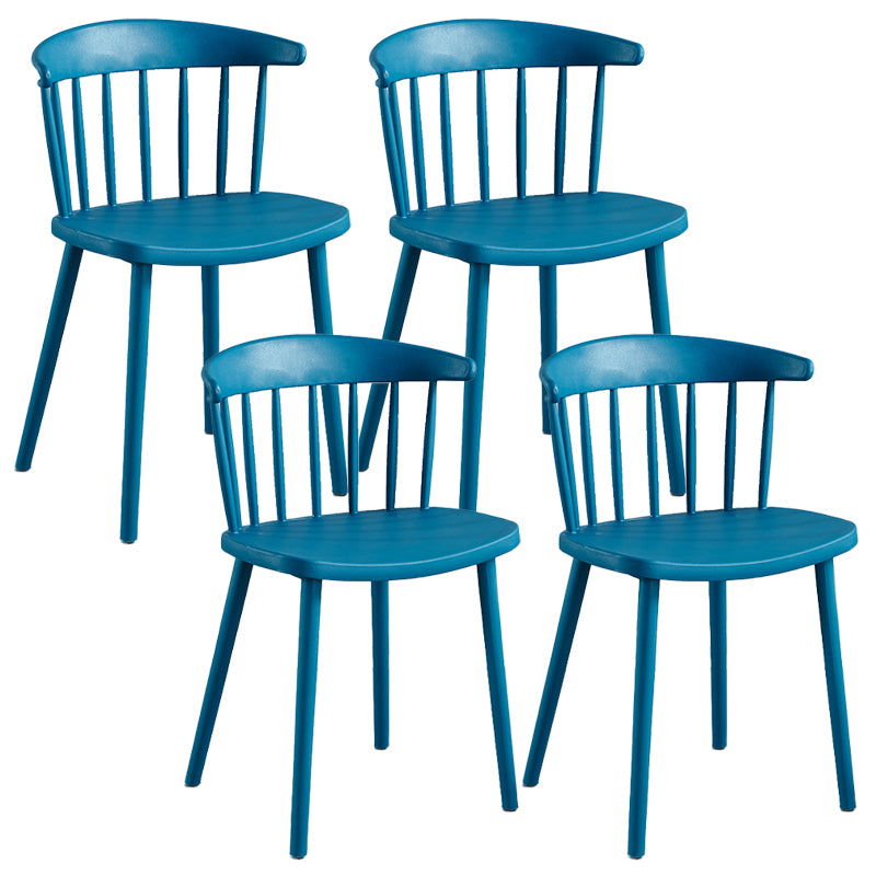 Plastic Scandinavian Armless Chair Windsor Back Indoor-Outdoor Chair