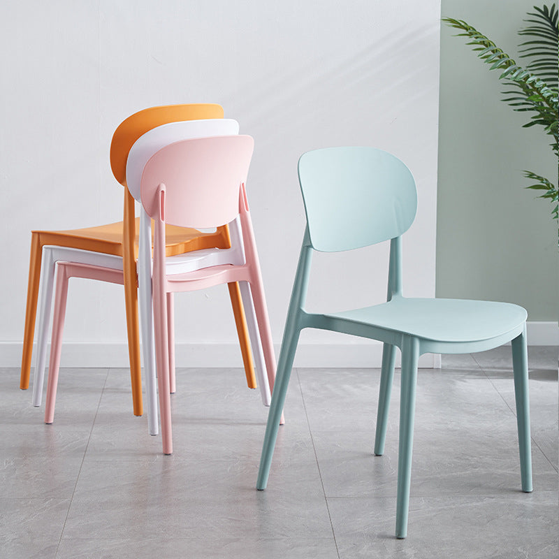 Plastic Scandinavian Armless Chair Open Back Indoor-Outdoor Chair