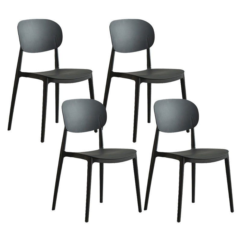 Plastic Scandinavian Armless Chair Open Back Indoor-Outdoor Chair
