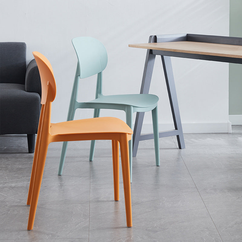 Plastic Scandinavian Armless Chair Open Back Indoor-Outdoor Chair
