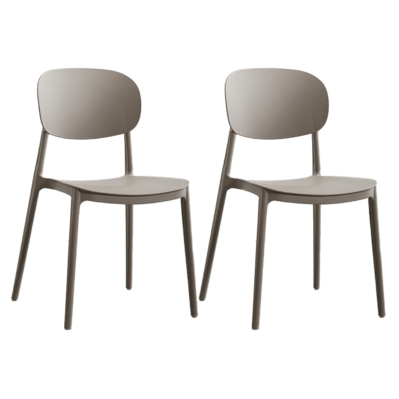 Plastic Scandinavian Armless Chair Open Back Indoor-Outdoor Chair