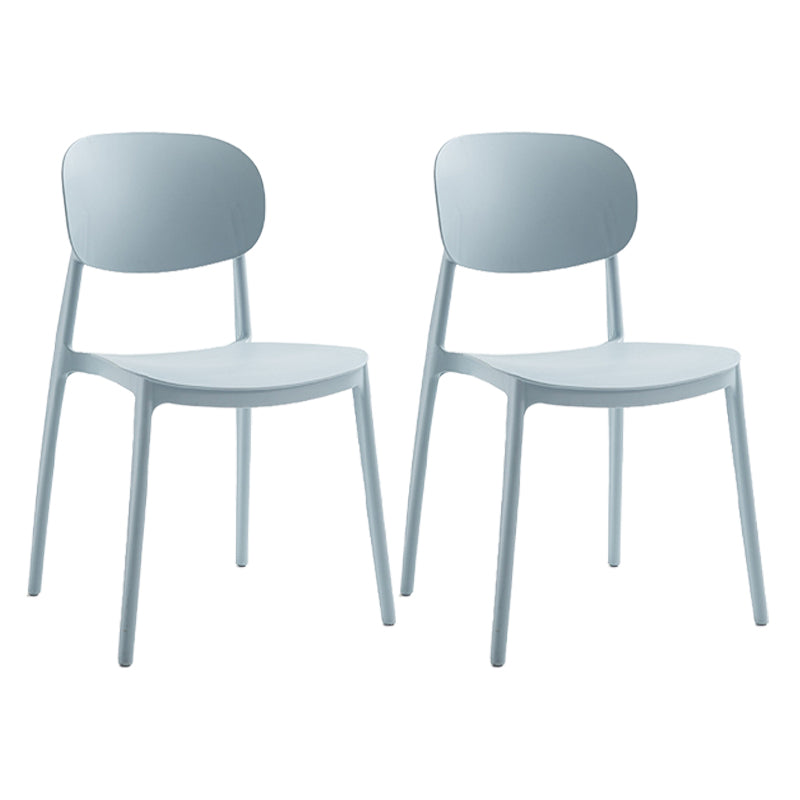 Plastic Scandinavian Armless Chair Open Back Indoor-Outdoor Chair