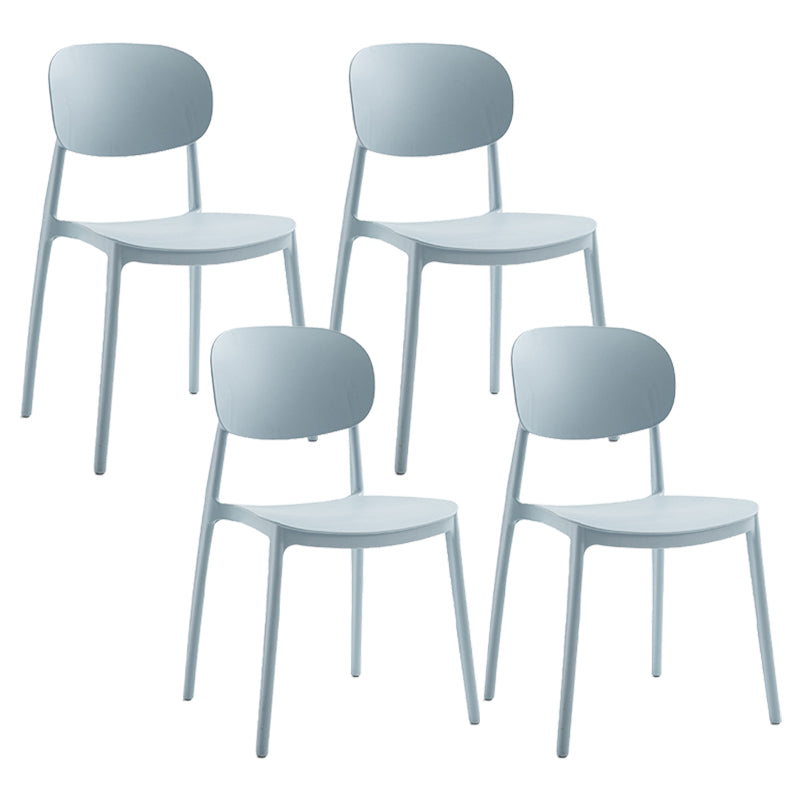 Plastic Scandinavian Armless Chair Open Back Indoor-Outdoor Chair