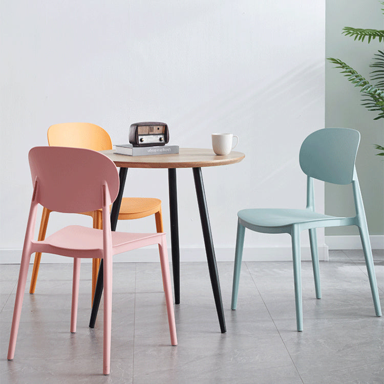 Plastic Scandinavian Armless Chair Open Back Indoor-Outdoor Chair