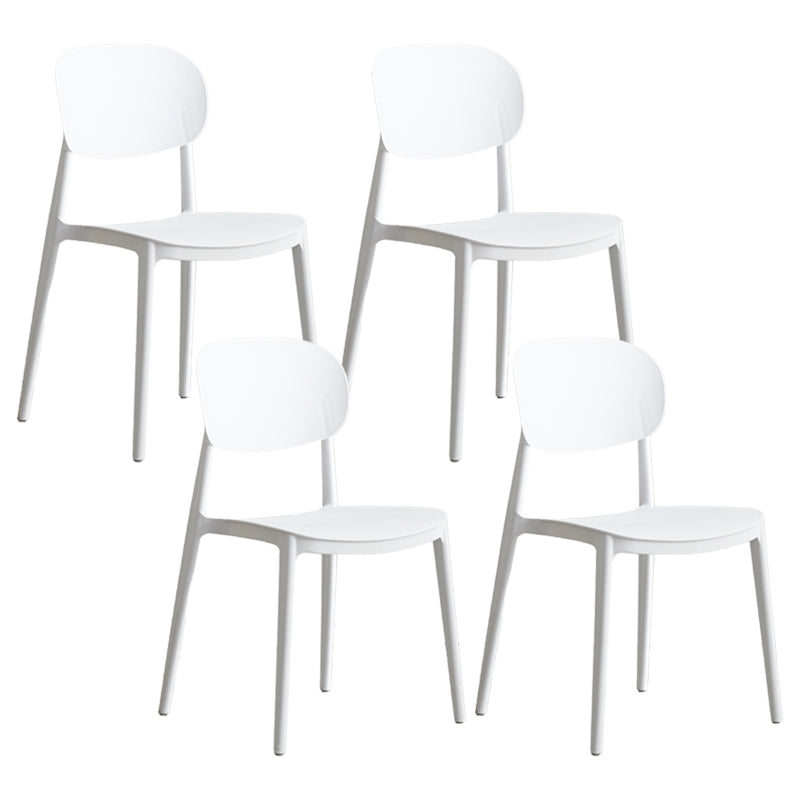 Plastic Scandinavian Armless Chair Open Back Indoor-Outdoor Chair