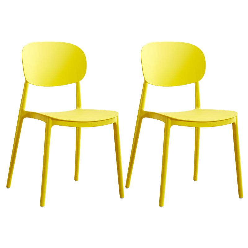Plastic Scandinavian Armless Chair Open Back Indoor-Outdoor Chair