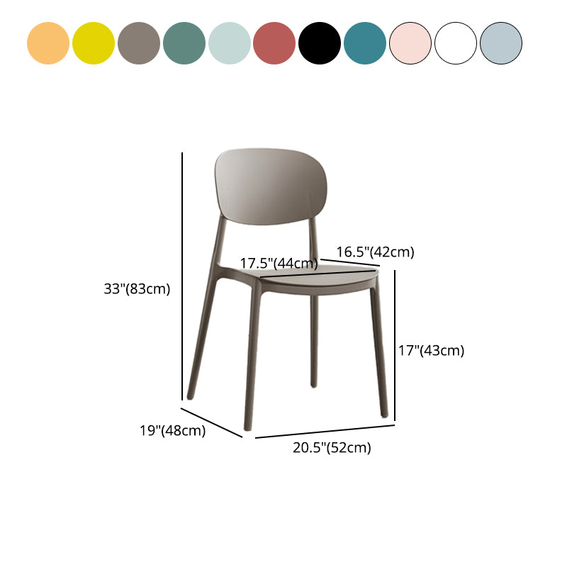 Plastic Scandinavian Armless Chair Open Back Indoor-Outdoor Chair