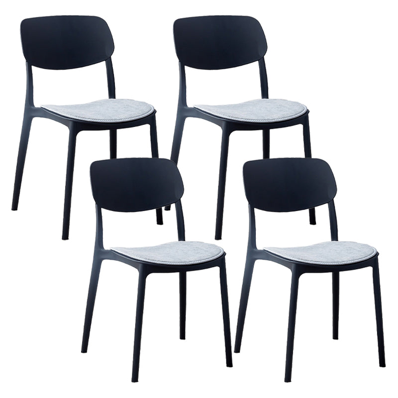 Plastic Contemporary Armless Chair Open Back Indoor-Outdoor Chair