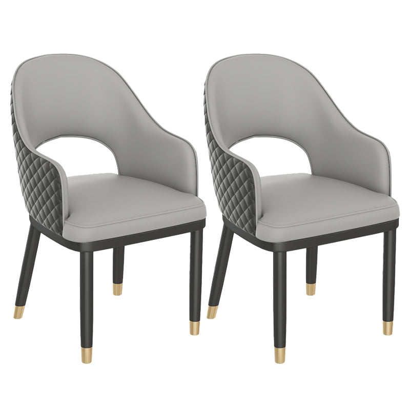Modern Style Arm Chair Leather Open Back Indoor Dining Chair