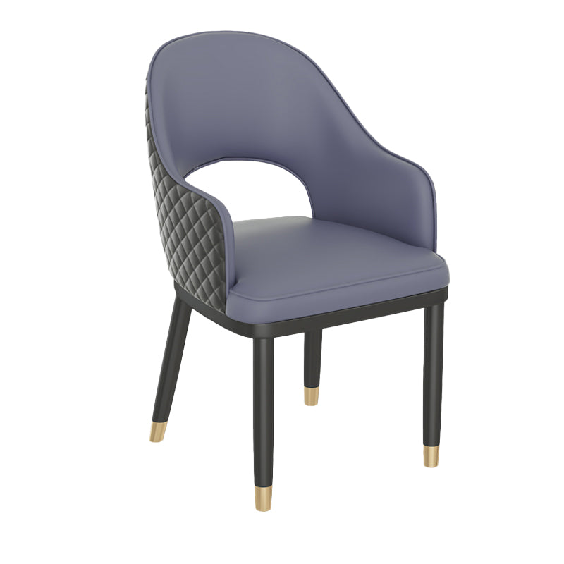 Modern Style Arm Chair Leather Open Back Indoor Dining Chair