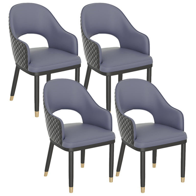 Modern Style Arm Chair Leather Open Back Indoor Dining Chair