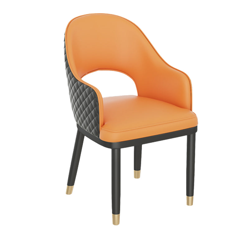 Modern Style Arm Chair Leather Open Back Indoor Dining Chair