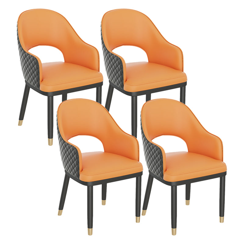 Modern Style Arm Chair Leather Open Back Indoor Dining Chair