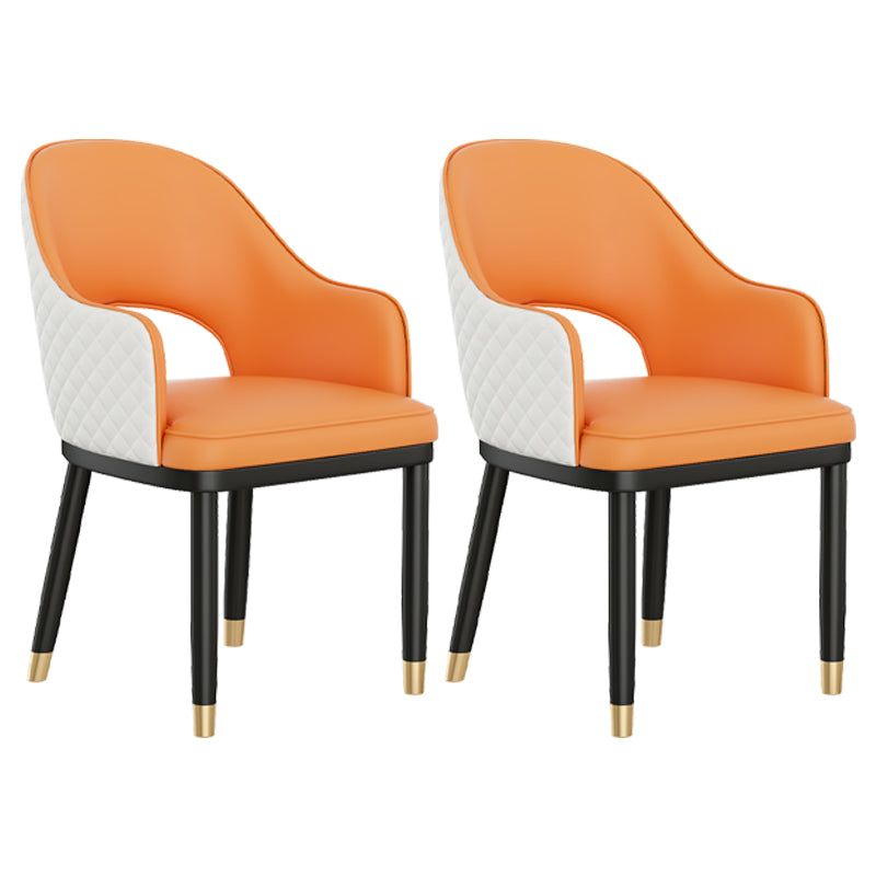 Modern Style Arm Chair Leather Open Back Indoor Dining Chair