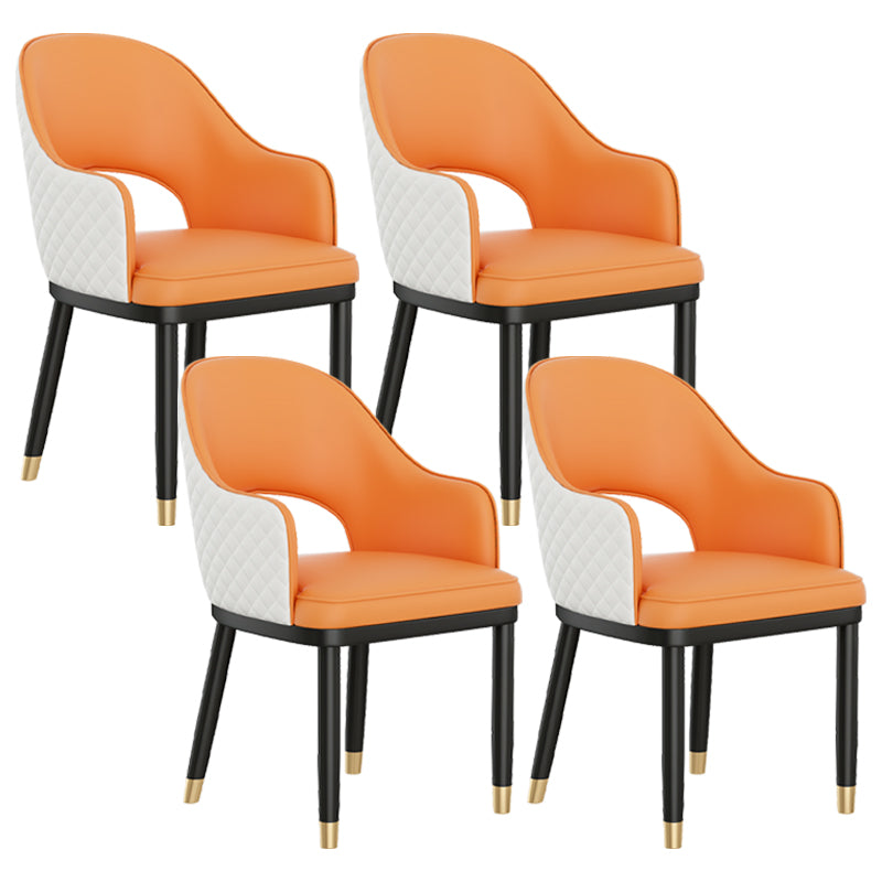 Modern Style Arm Chair Leather Open Back Indoor Dining Chair
