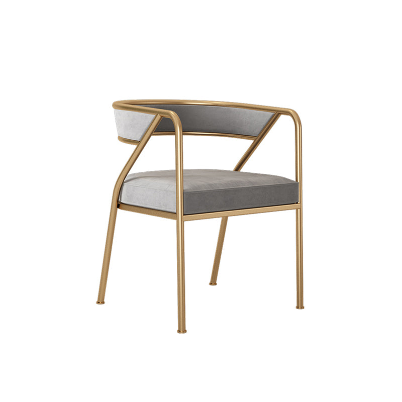 Glam Style Dining Arm Chair Upholstered Open Back Dining Chair