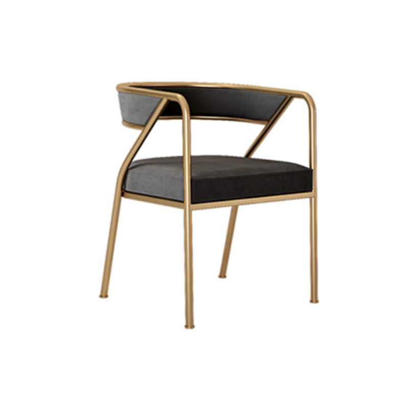 Glam Style Dining Arm Chair Upholstered Open Back Dining Chair