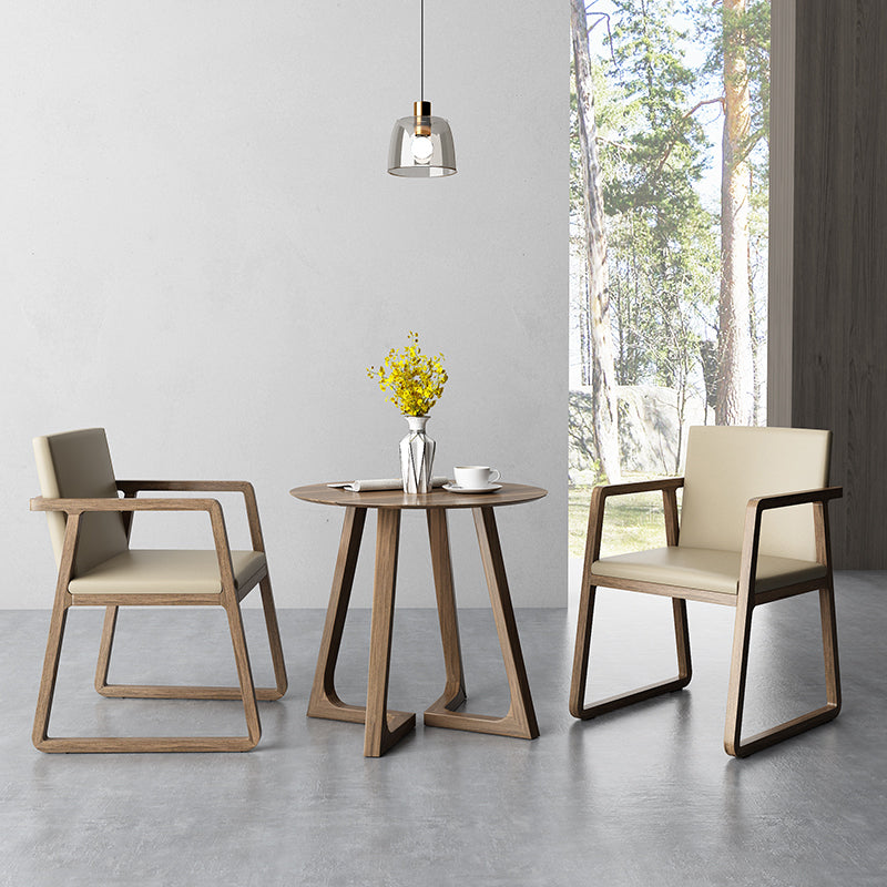 Arm Dining Chairs Modern Ash Wood Side Chairs for Dining Room