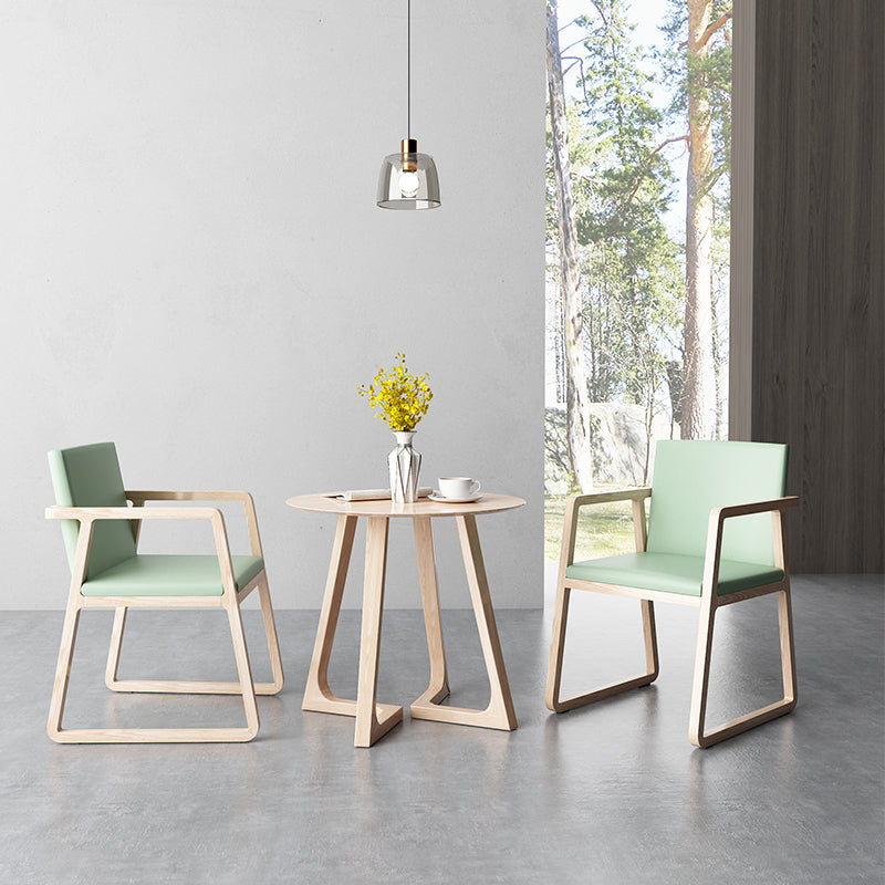 Arm Dining Chairs Modern Ash Wood Side Chairs for Dining Room