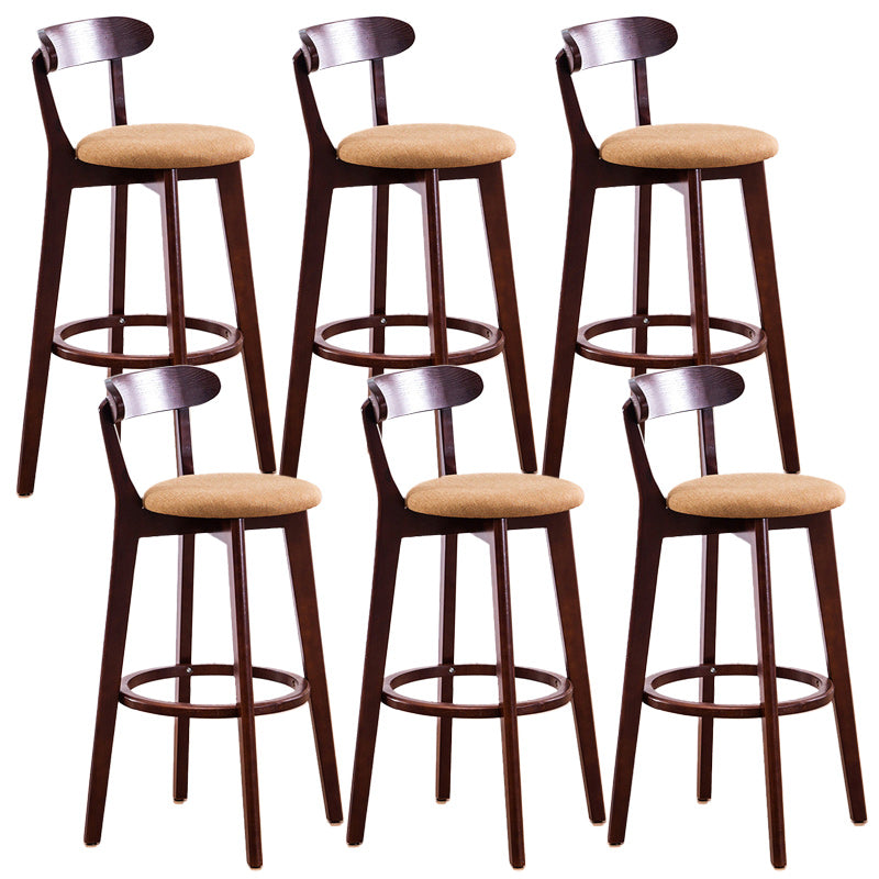 Scandinavian Dessert Shop Beech Stool Matte Finish Upholstered Bar Stools