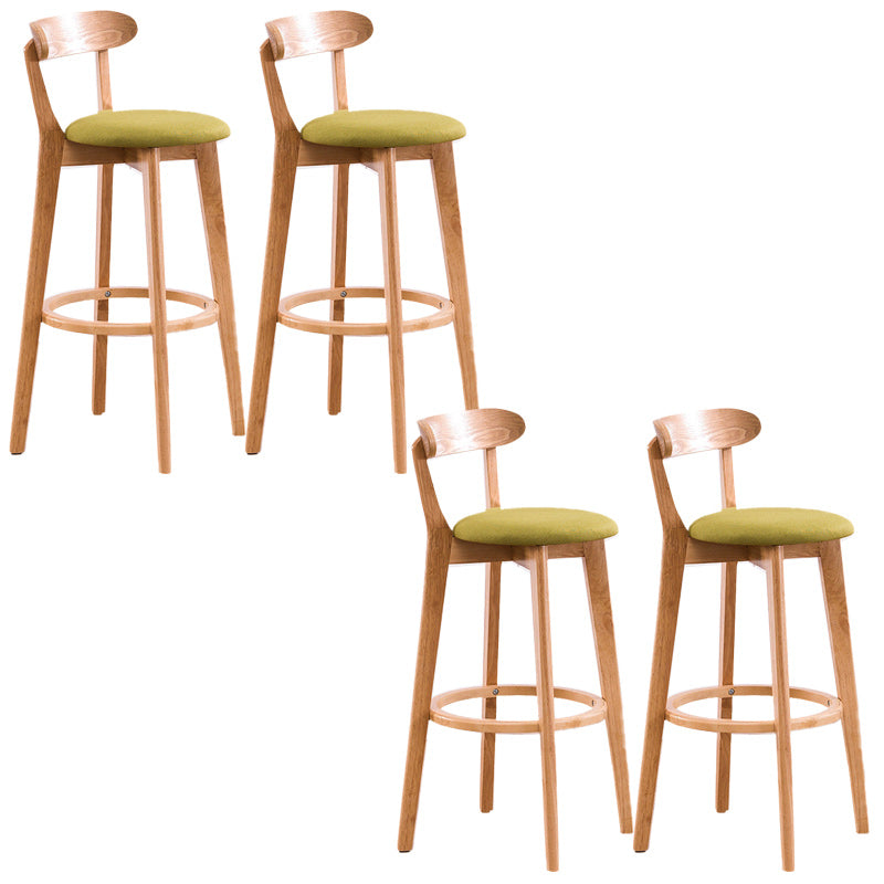 Scandinavian Dessert Shop Beech Stool Matte Finish Upholstered Bar Stools