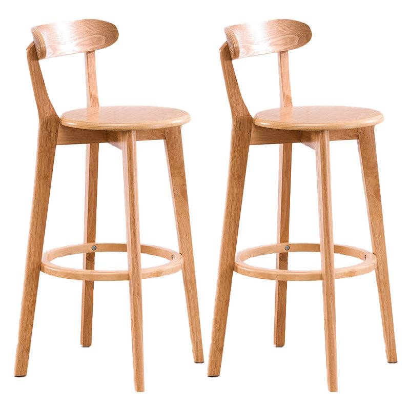 Scandinavian Dessert Shop Beech Stool Matte Finish Upholstered Bar Stools
