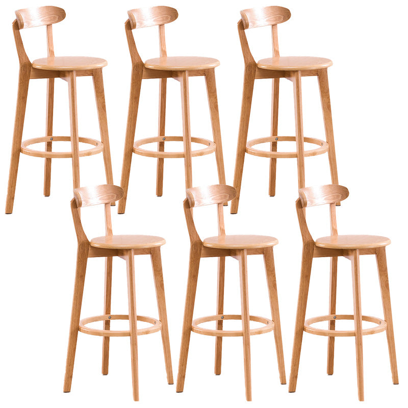 Scandinavian Dessert Shop Beech Stool Matte Finish Upholstered Bar Stools