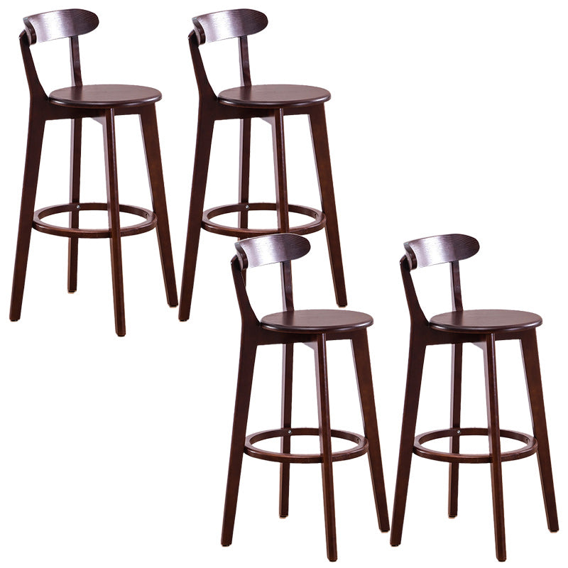 Scandinavian Dessert Shop Beech Stool Matte Finish Upholstered Bar Stools